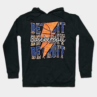 Graphic Basketball Detroit Proud Name Vintage Hoodie